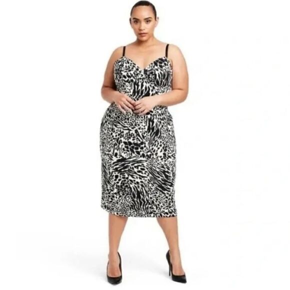 NWT Target x Sergio Hudson Animal Print Fitted Dress 3X - Picture 1 of 10